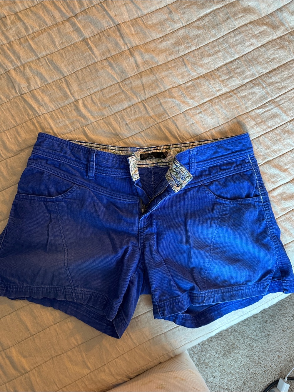 Prana Blue Women's Casual Cotton Corduroy Shorts